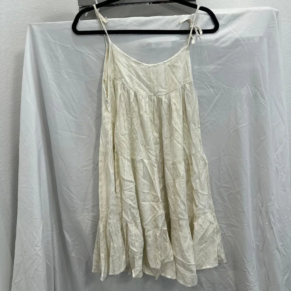 New Elan Cabo Dress Cover Up in White and Gold Metallic - Picture 5 of 5